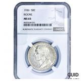 1936 Boone Half Dollar NGC MS65