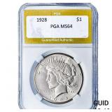 1928 Silver Peace Dollar PGA MS64