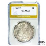 1887-S Morgan Silver Dollar PGA MS63