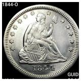 1844-O Seated Liberty Quarter CHOICE BU