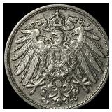 1912 Germany Copper Nickel 10 Pfenning