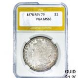 1878 REV 79 Morgan Silver Dollar PGA MS63