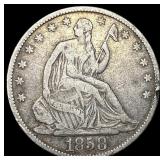 1858-O Silver Half Dollar LIGHTLY CIRCULATED