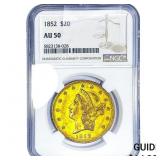 1852 $20 Gold Double Eagle NGC AU50