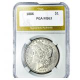 1886 Morgan Silver Dollar PGA MS63
