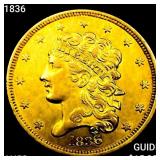 1836 $5 Gold Half Eagle CHOICE AU