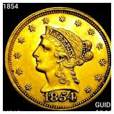 1854 $2.50 Gold Quarter Eagle UNCIRCULATED