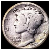 1921 Silver Mercury Dime NICELY CIRCULATED