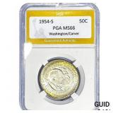 1954-S Washington Carver Half Dollar PGA MS66