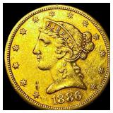 1886-S Gold $5 Liberty Head Half Eagle  CLOSELY U