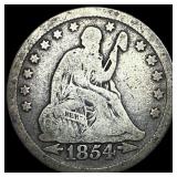 1854 Arrows Seated Liberty Quarter NICELY  CIRCUL