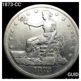 1873-CC Silver Trade Dollar NEARLY UNCIRCULATED