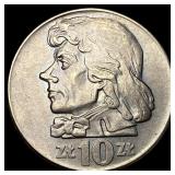 1959 Poland Copper Nickel 10 Zlotych