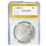 1881-O Morgan Silver Dollar PGA MS65