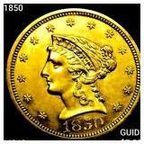 1850 $2.50 Gold Quarter Eagle UNCIRCULATED
