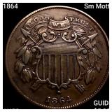 1864 Sm Motto Two Cent Piece CHOICE AU