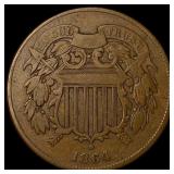 1864 Two-Cent Piece NEARLY UNCIRCULATED
