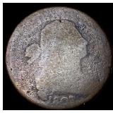 This is a heavily worn 1807 Draped Bust Large Cent