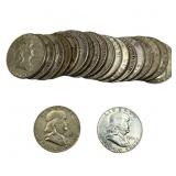 [20 Coins] 1948-1963 Franklin Half Dollar