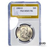 1960-D Franklin Half Dollar PGA MS65 FBL