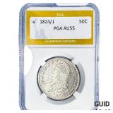 1824/1 Capped Bust Half Dollar PGA AU55