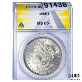 1885 Morgan Silver Dollar ANACS MS65