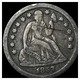 1857-O Silver Seated Liberty Dime LIGHTLY  CIRCUL