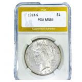 1923-S Silver Peace Dollar PGA MS63