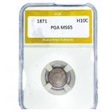 1871 Seated Liberty Half Dime PGA MS65