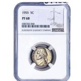 1955 Jefferson Nickel NGC PF68