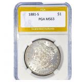 1881-S Morgan Silver Dollar PGA MS63