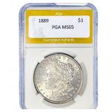 1889 Morgan Silver Dollar PGA MS65