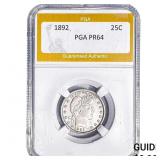 1892 Barber Quarter PGA PR64