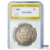 1887 Morgan Silver Dollar PGA MS64