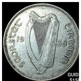 1935 Ireland Republic Silver 1 Florin
