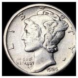 1924-S Silver Mercury Dime CLOSELY UNCIRCULATED