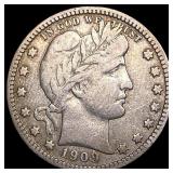 1909 Barber Silver Quarter LIGHTLY CIRCULATED