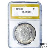1898-O Morgan Silver Dollar PGA MS66