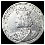 1893 Silver Isabella Quarter CLOSELY  UNCIRCULATE