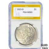 1923-D Silver Peace Dollar PGA MS63