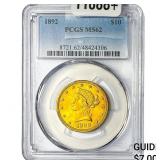 1892 $10 Gold Eagle PCGS MS62