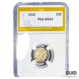 1910 Barber Dime PGA MS64