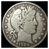 1909 Silver Barber Half Dollar NICELY CIRCULATED