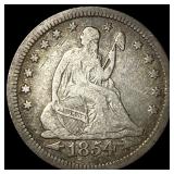 1854 Arrows Seated Liberty Quarter LIGHTLY CIRCULA