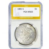 1881-S Morgan Silver Dollar PGA MS63