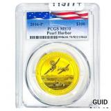 2016-P 1oz Gold $100 Paerl Harbor 75th Ann. MS70