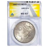 1882-S Morgan Silver Dollar ANACS MS63