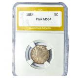 1884 Liberty Victory Nickel PGA MS64
