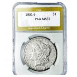 1901-S Morgan Silver Dollar PGA MS63