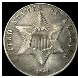 1861 Silver Three-Cent Piece CLOSELY  UNCIRCULATE